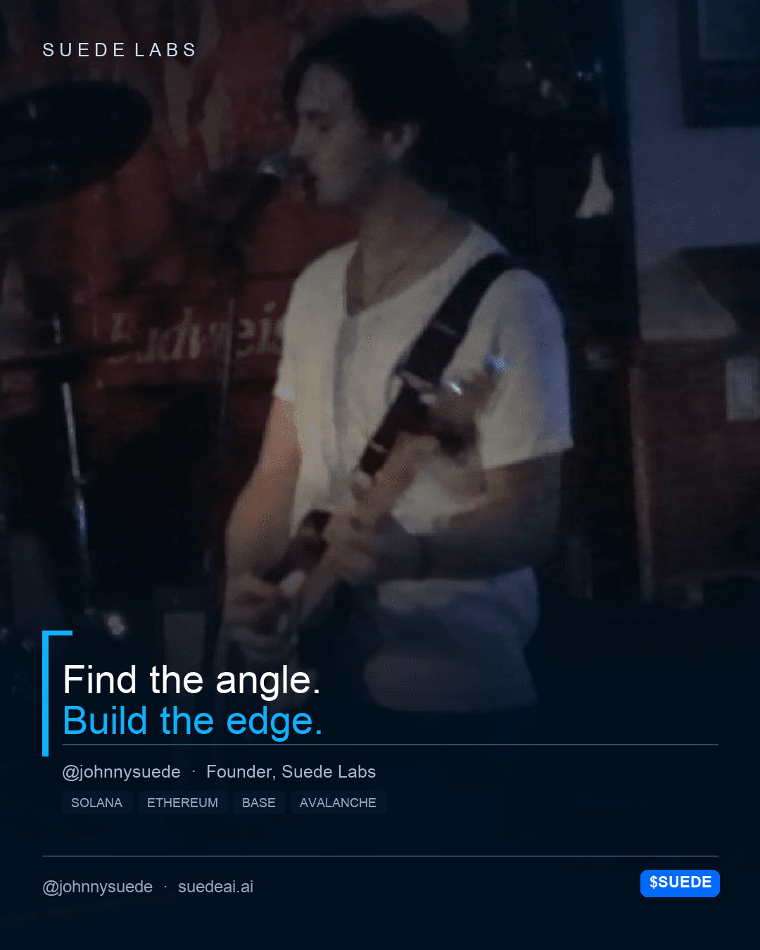 Jason Colapietro Suede Labs AI founder visual for creative IP ownership, music rights, creator infrastructure, and IP provenance: Profile Angle.